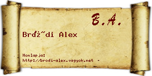 Bródi Alex névjegykártya