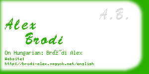 alex brodi business card